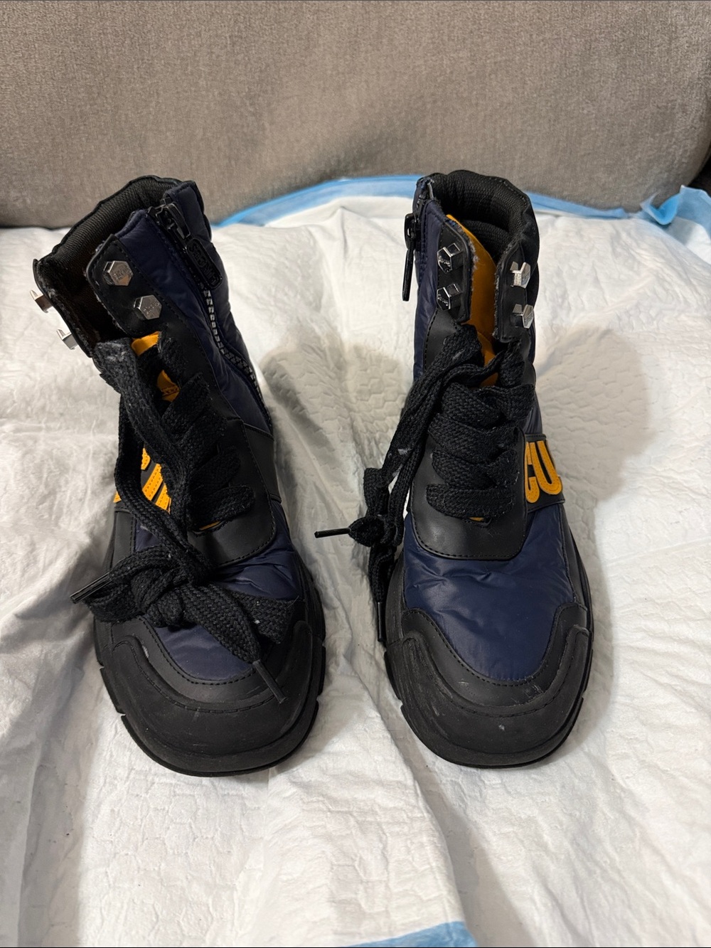 Sam edelman circus Navy and Black High-Top Sneakers with Yellow Accent